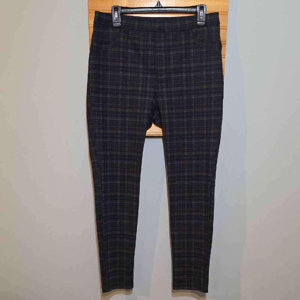 Sanctuary Women's Dark Plaid Ponte Pants‎ Sz XL